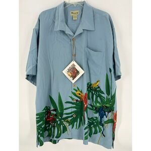 The Frogman Clothing Co.‎ Silk Button Up Shirt XL Novelty Frog Print